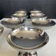 Set of 8 vintage stainless steel ice cream bowls