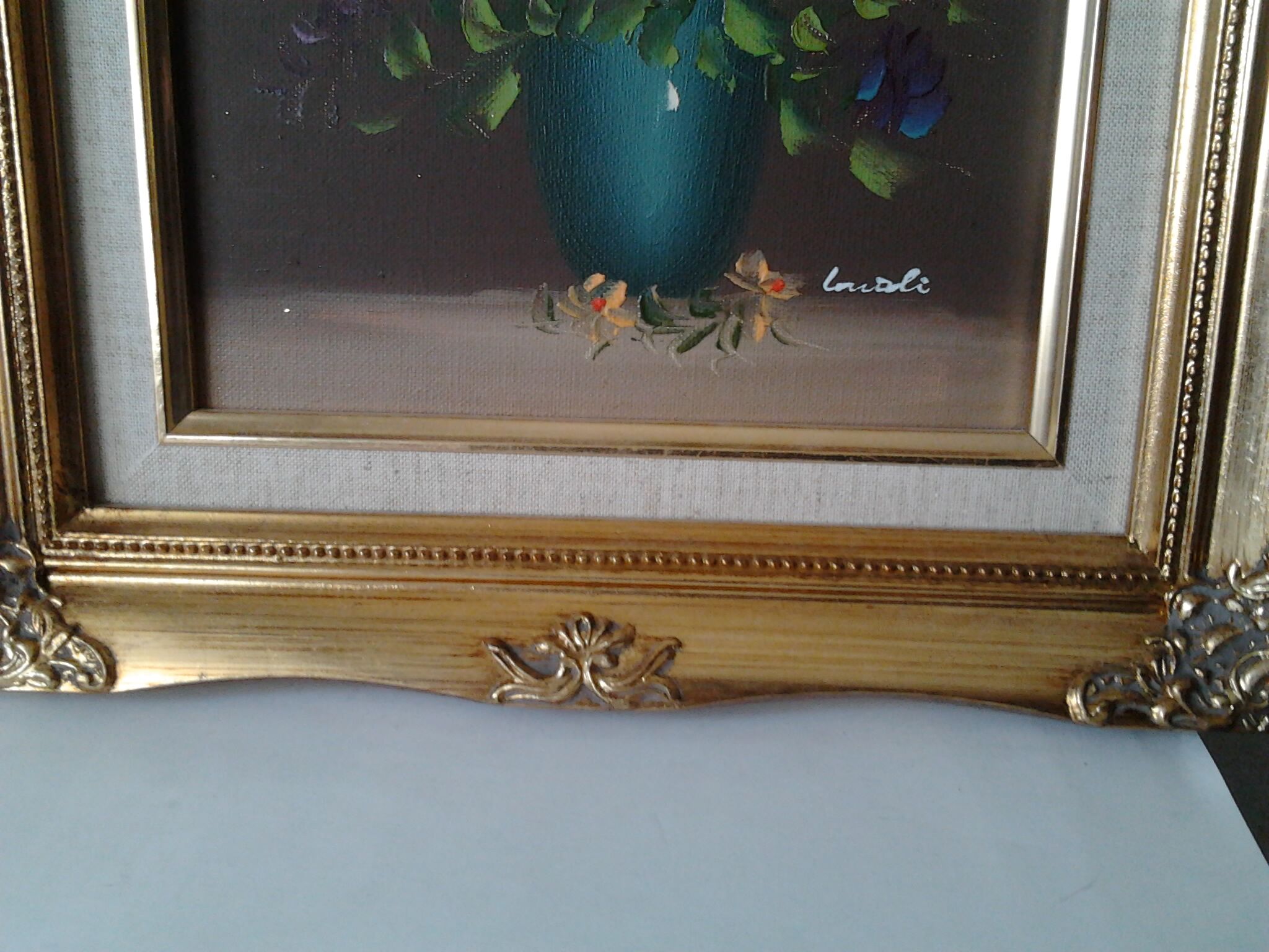 Frame painting with oil signed