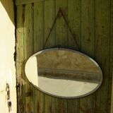 Oval art deco mirror