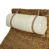 Karlskrona Rattan Wicker Chaise Lounge by Karl Malmvall for Ikea