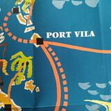 Beautiful poster map of New Caledonia and Tahiti