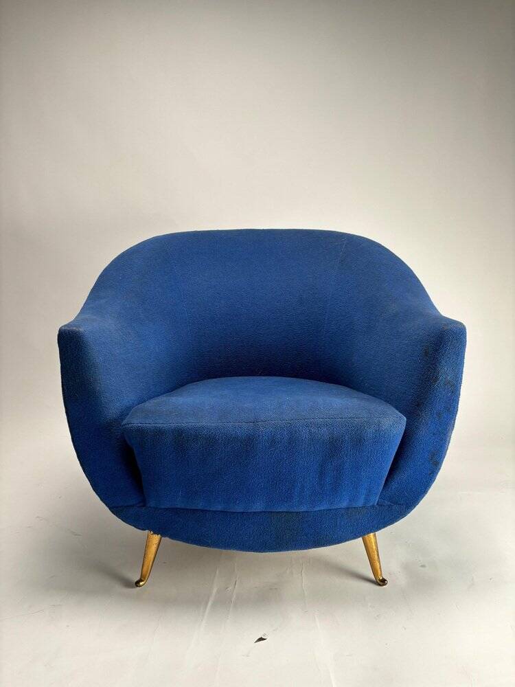 Set of Mid-Century Italian Armchairs attributed to ISA, 1950s