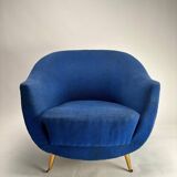 Set of Mid-Century Italian Armchairs attributed to ISA, 1950s