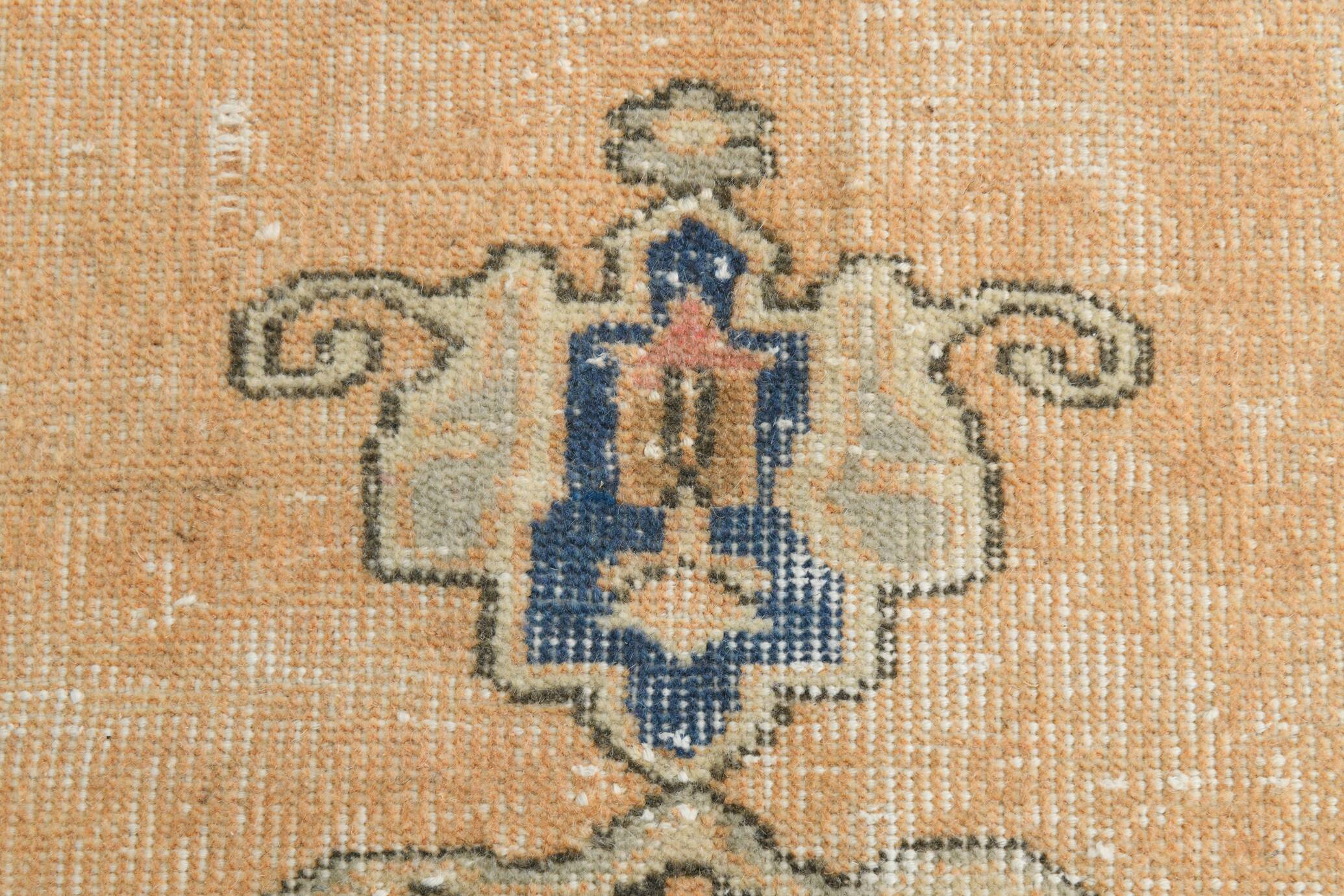 Large Blue Persian Area Rug, 206x294Cm