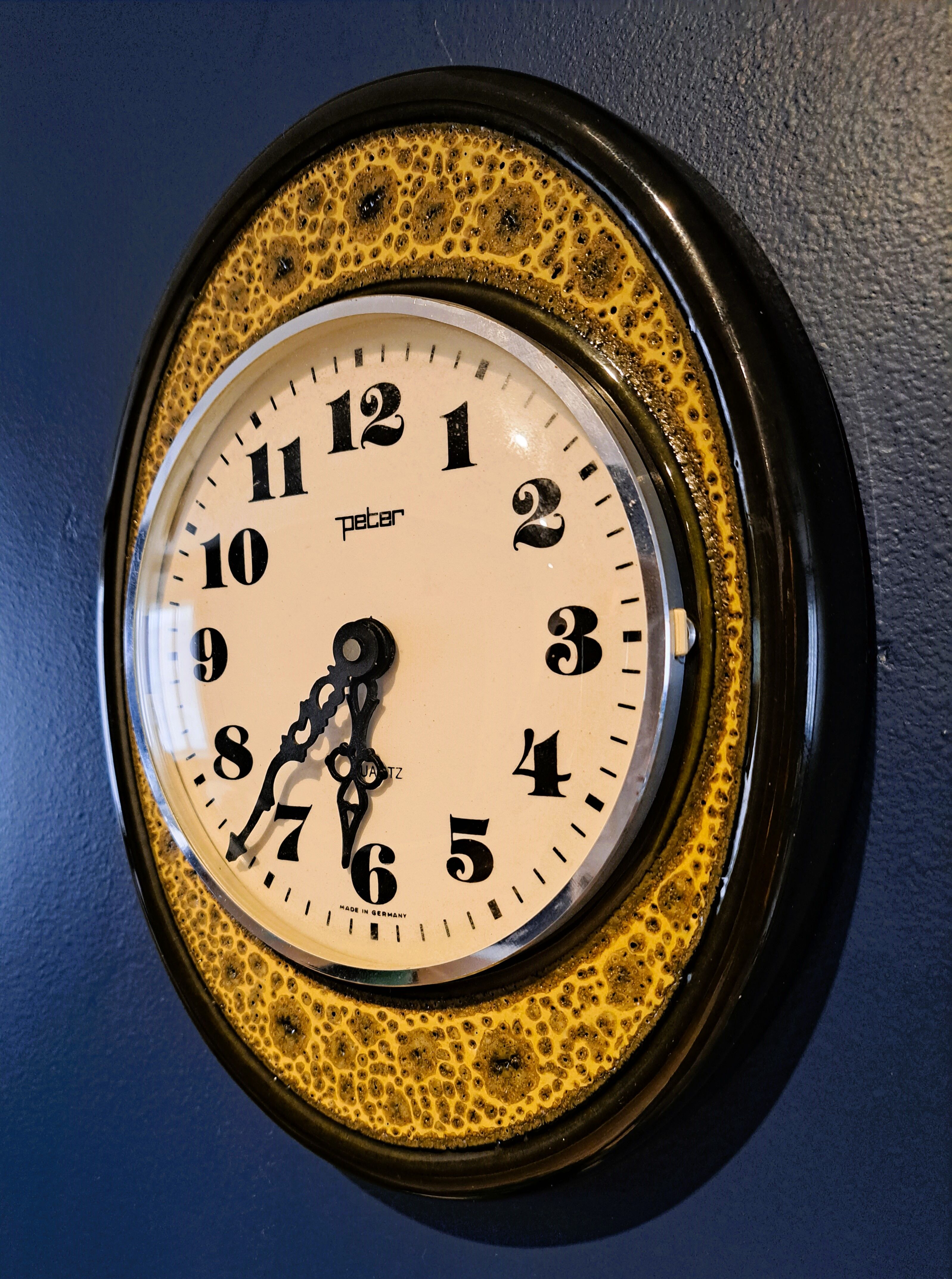 German clock "peter- uhren gmbh" in vintage ceramic