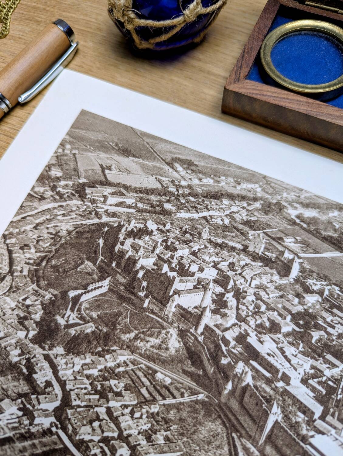 Carcassonne, Aude, vintage, photo plate printed in 1935.