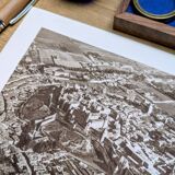 Carcassonne, Aude, vintage, photo plate printed in 1935.