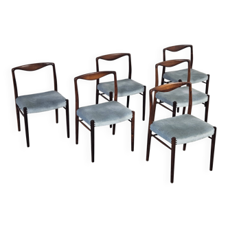 6 Scandinavian chairs in rosewood by Kai Lyngfeldt Larsen