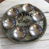 Series of 6 stainless steel ice cups by Guy Degrenne