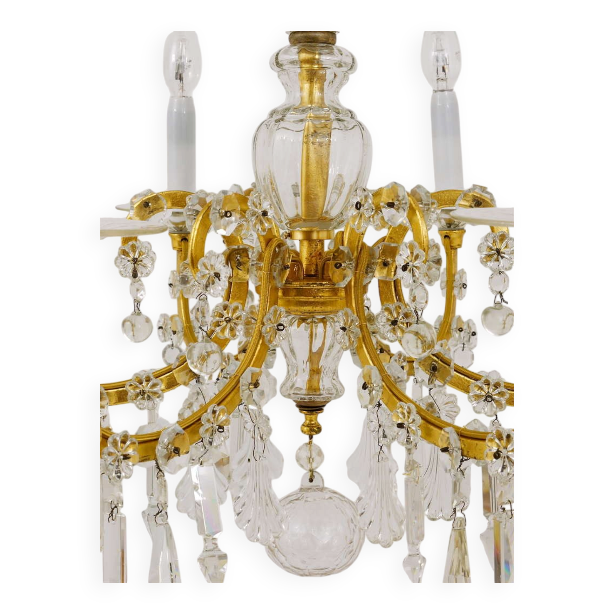 Maria Theresa salon chandelier, baroque Lobmeyr, crystal glass, Vienna, 1940s