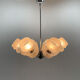 Mid-century glass & chrome chandelier, 1970's