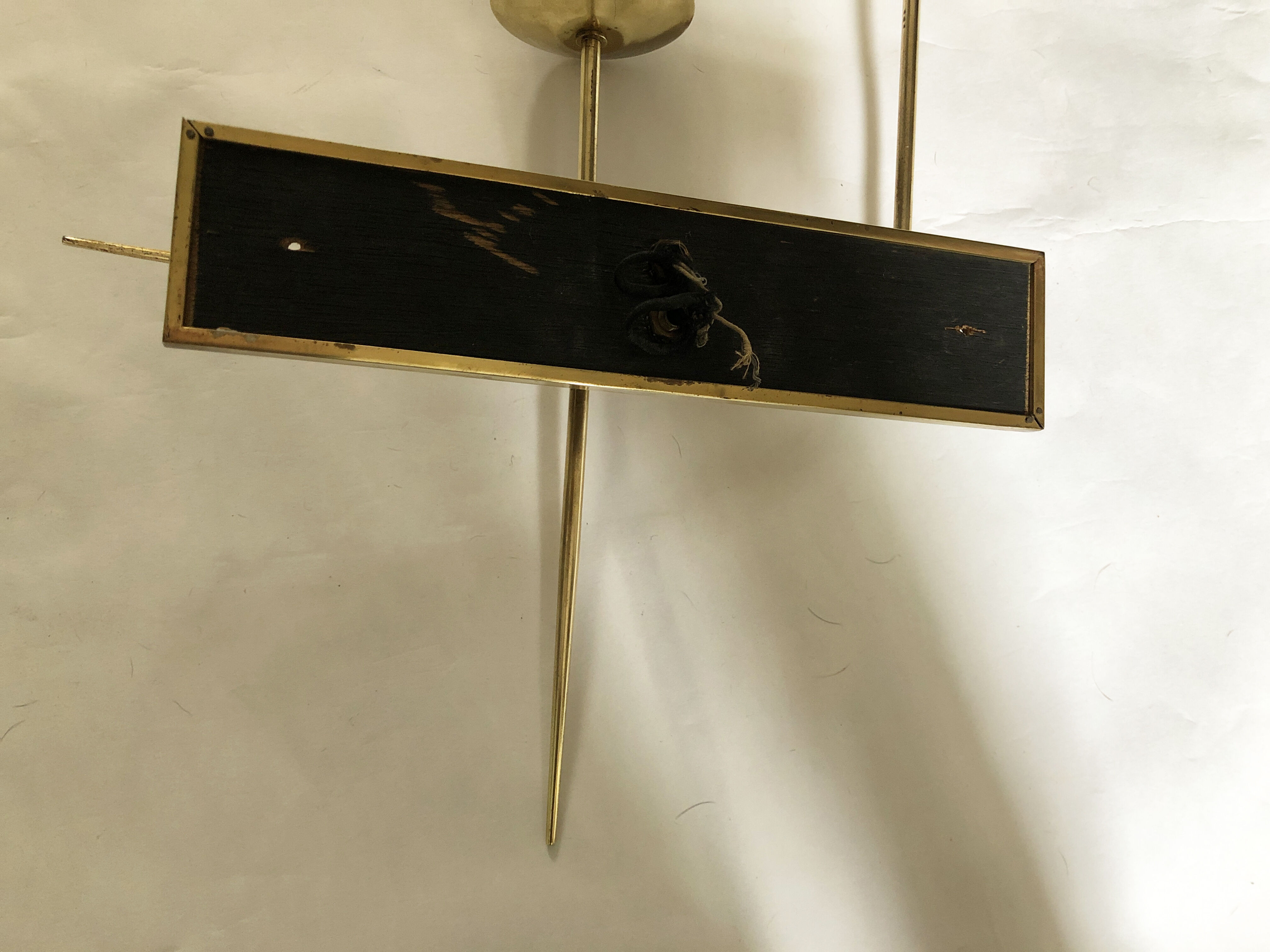 Pair of wall light from the 50s, Arlus or Lunel, in brass and wood.