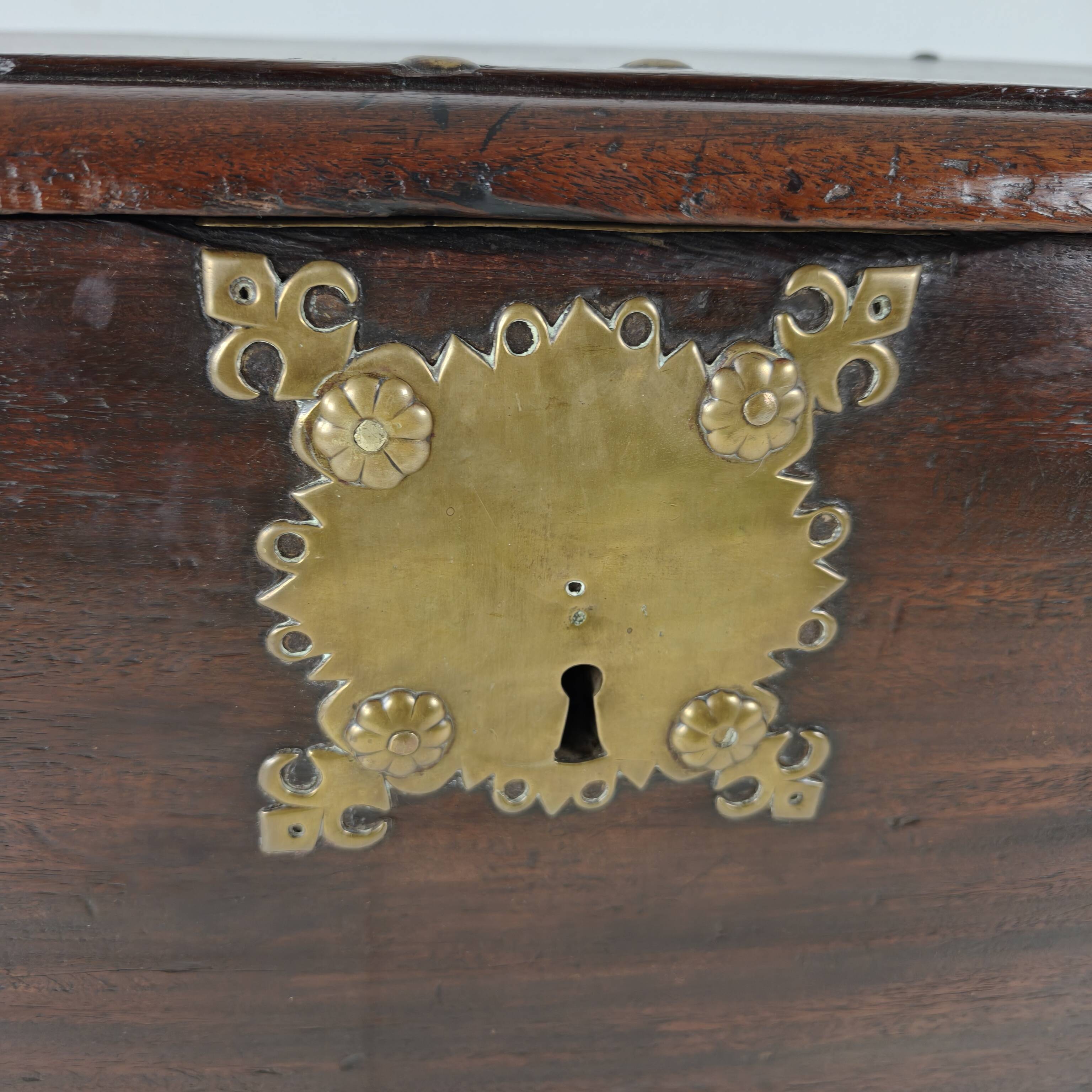 18th Century Dutch VOC Colonial Chest with Brass Mounts