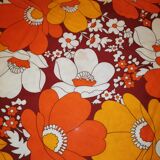 Nappe fleurs orange, 165x160 cm