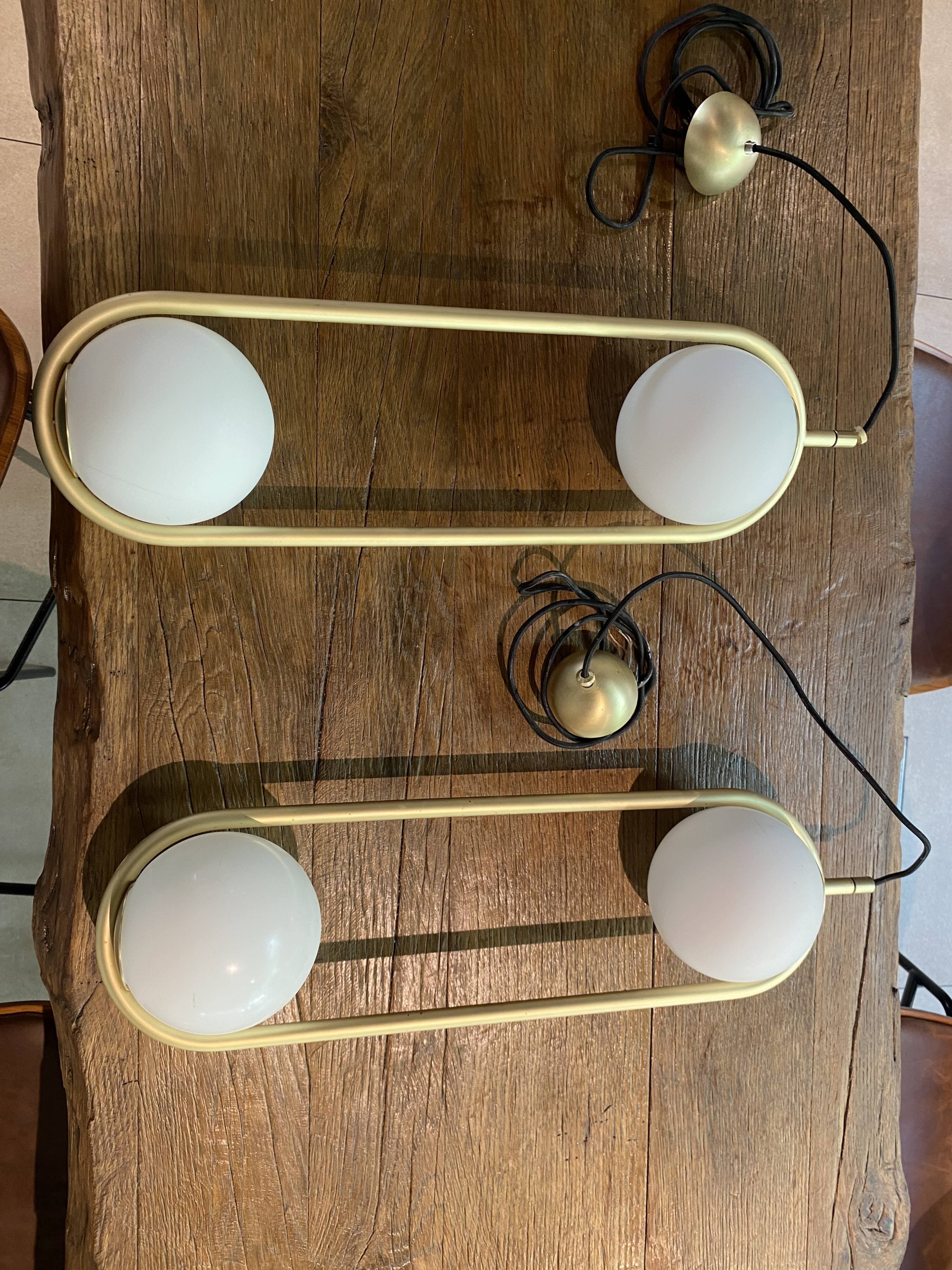 Suspension B lux white gold C ball s2 matte brass