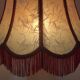 French vintage round marble table lamp with hide skin decorative shade