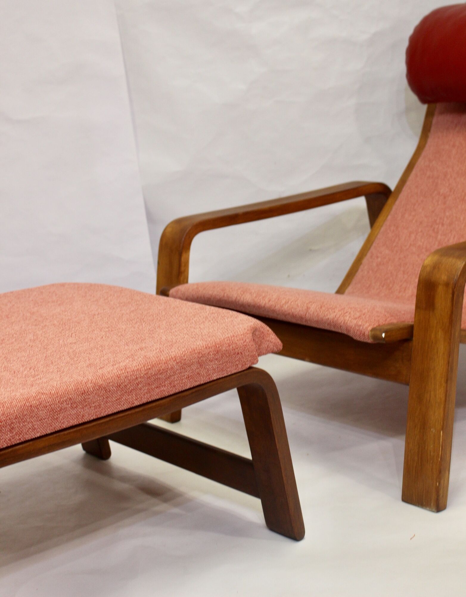 Pulkka chair and ottoman by Ilmari Lappalainen for Asko, 1963
