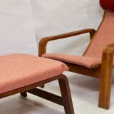 Pulkka chair and ottoman by Ilmari Lappalainen for Asko, 1963