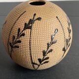 Vase boule en grès, années 80