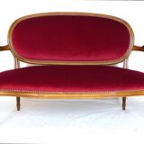 Louis XVI style bench in natural wood