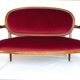 Louis XVI style bench in natural wood