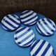 Blue striped dessert plates