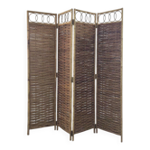 Vintage Italian rattan and bamboo room divider