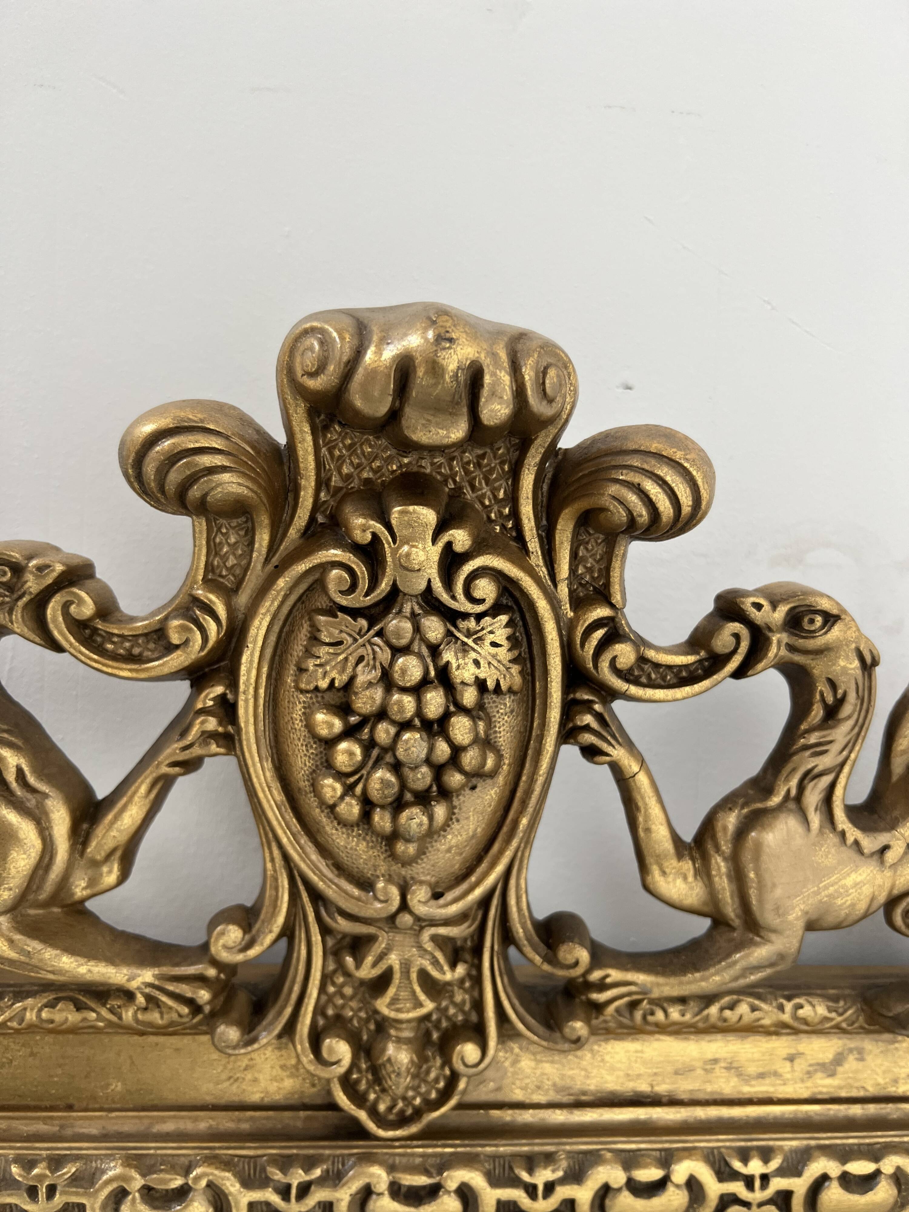 Louis XVI style mirror in wood and gilded stucco, 19th century