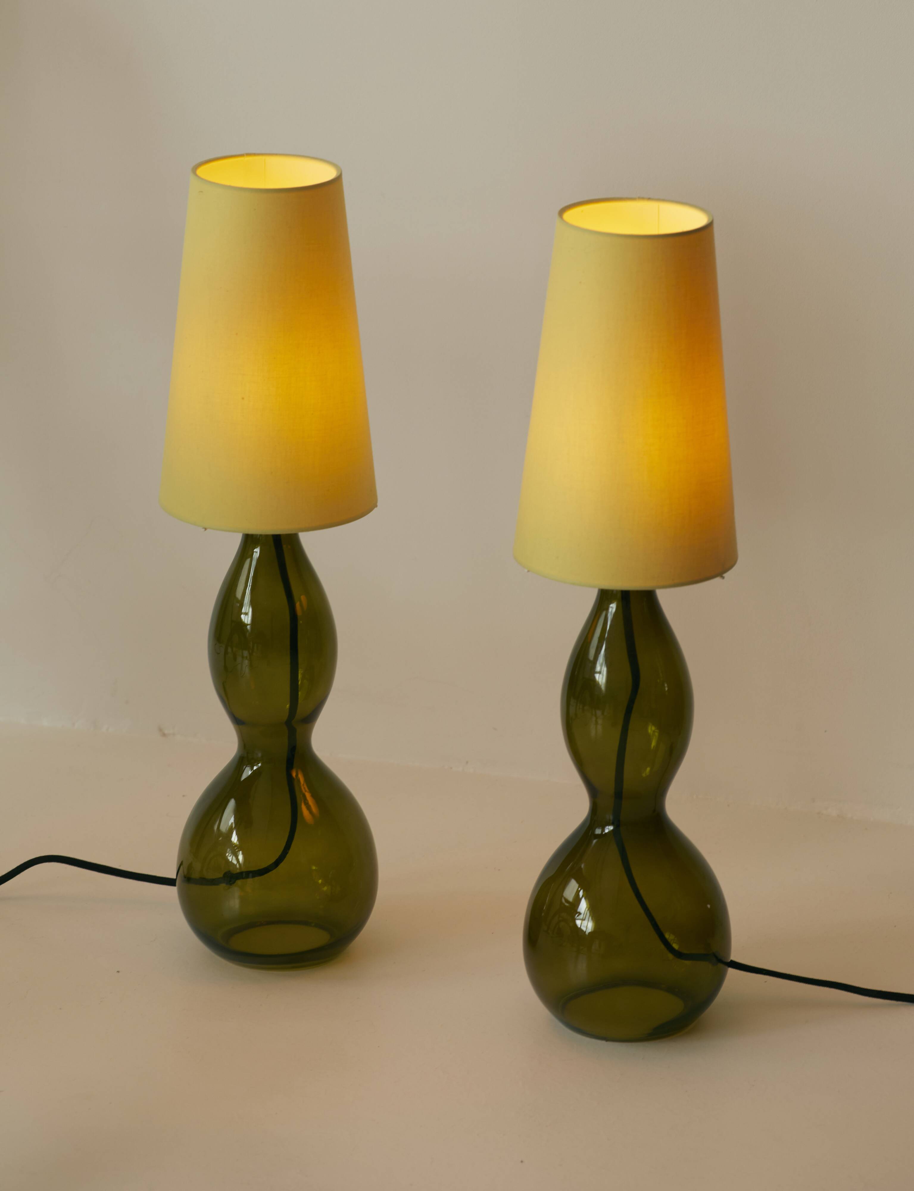 Large vintage Ikea table lamp "Ljusås Salbo" (2009) in glass