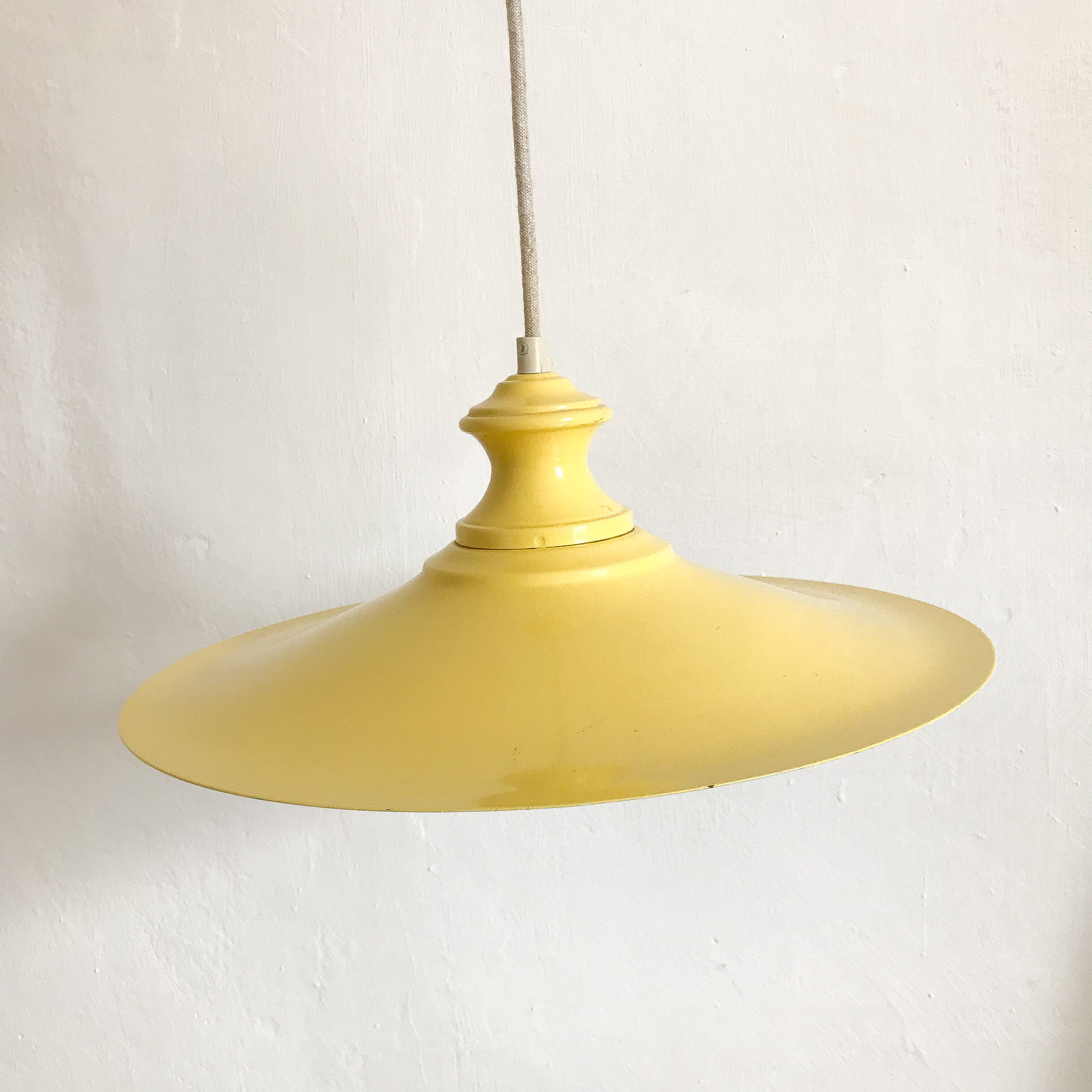 Vintage pendant lamp yellow metal