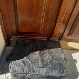 Vintage leather pouf