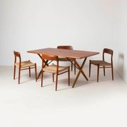 Set of 4 teak dining chairs by Niels Otto Moller, model 75, Denmark, 1960s.