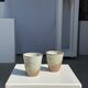 Set of 2 cups in Indonesian ceramic (brown & speckled glazed matte)