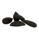 Set of decorative fruits in carved blackened wood.