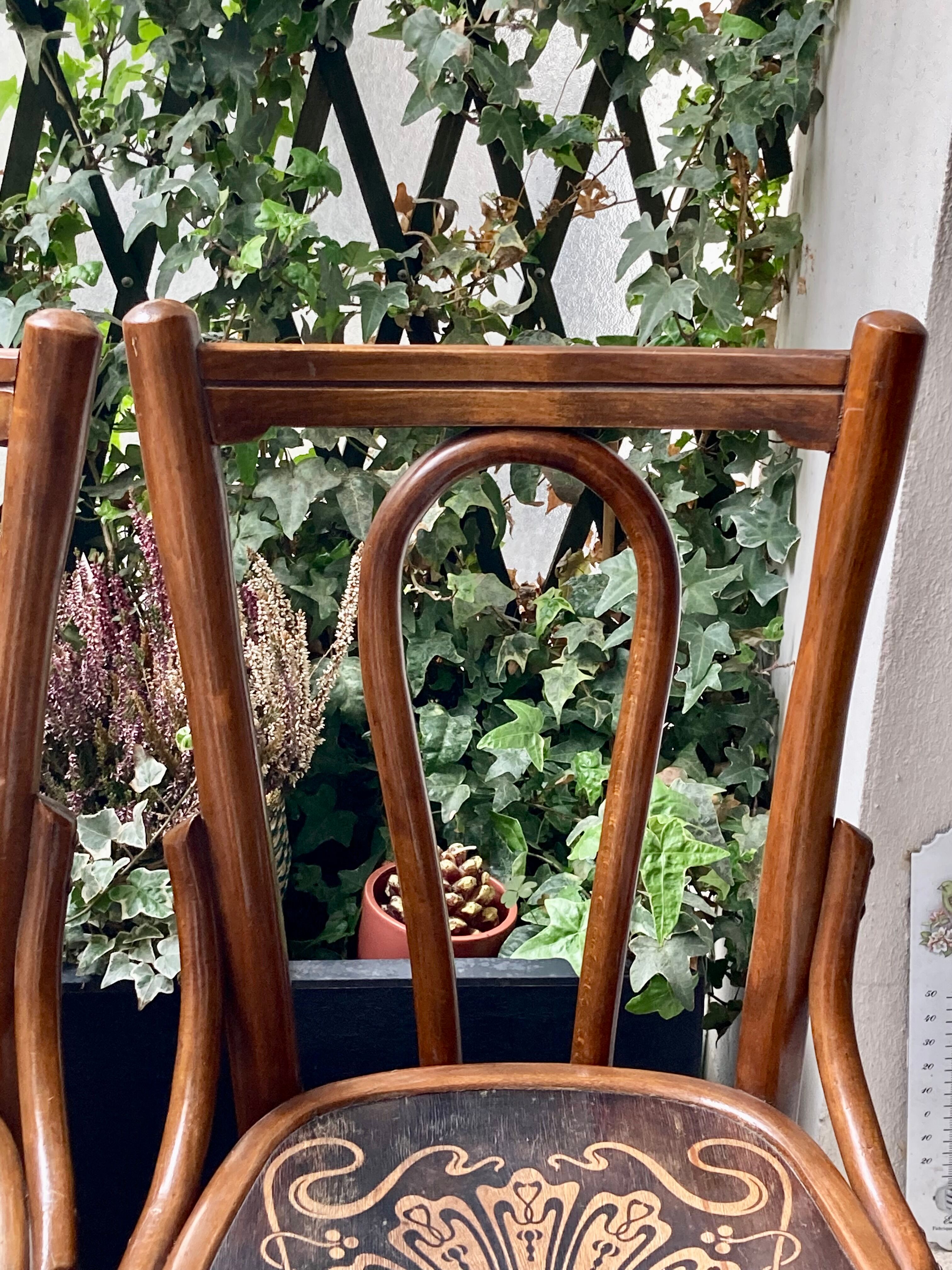 Pair of Bauman bistro chairs - Art Nouveau