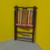 Chaise de plage française en bois de la 1ère moitié du 20ème siècle