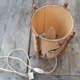 Rattan lamp and parchment 1950
