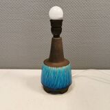 Beautiful partially glazed ceramic table lamp, in a beautiful turquoise color.