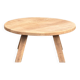 Antique round coffee table in raw solid oak.