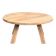 Antique round coffee table in raw solid oak.