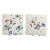 Villeroy and Boch, two Chinese-style trivet tiles circa 1980