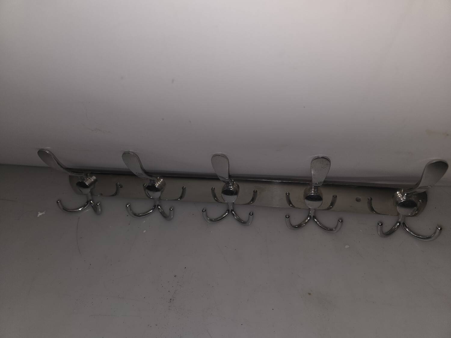 Chrome coat rack with 5 hooks