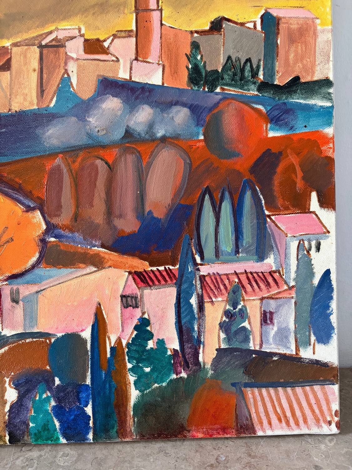 Village Pierrevert, Provence, signé Étienne Bucher
