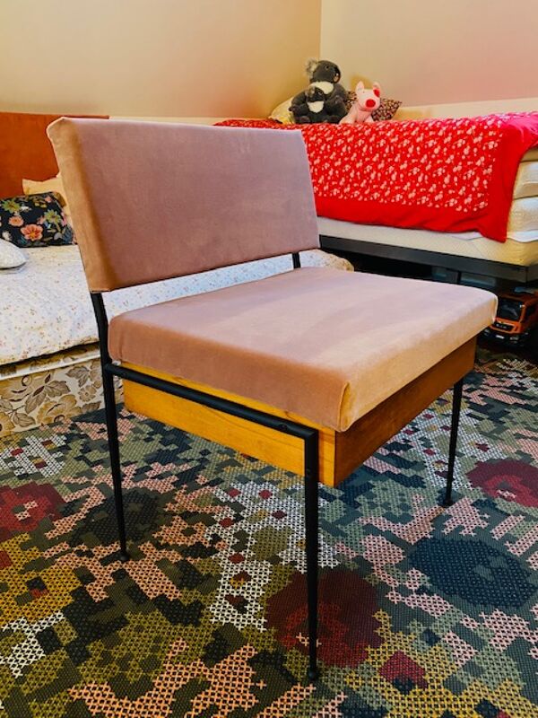 Fauteuil années 60 pieds compas