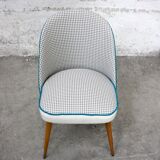 Chaise vintage pied de poule gris