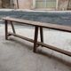 Antique wooden bench from a Catholic school, circa 1900. Beautifully crafted.