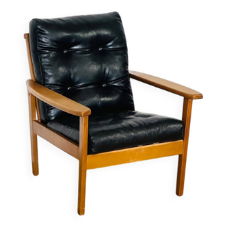 Fauteuil scandinave en teck 1960