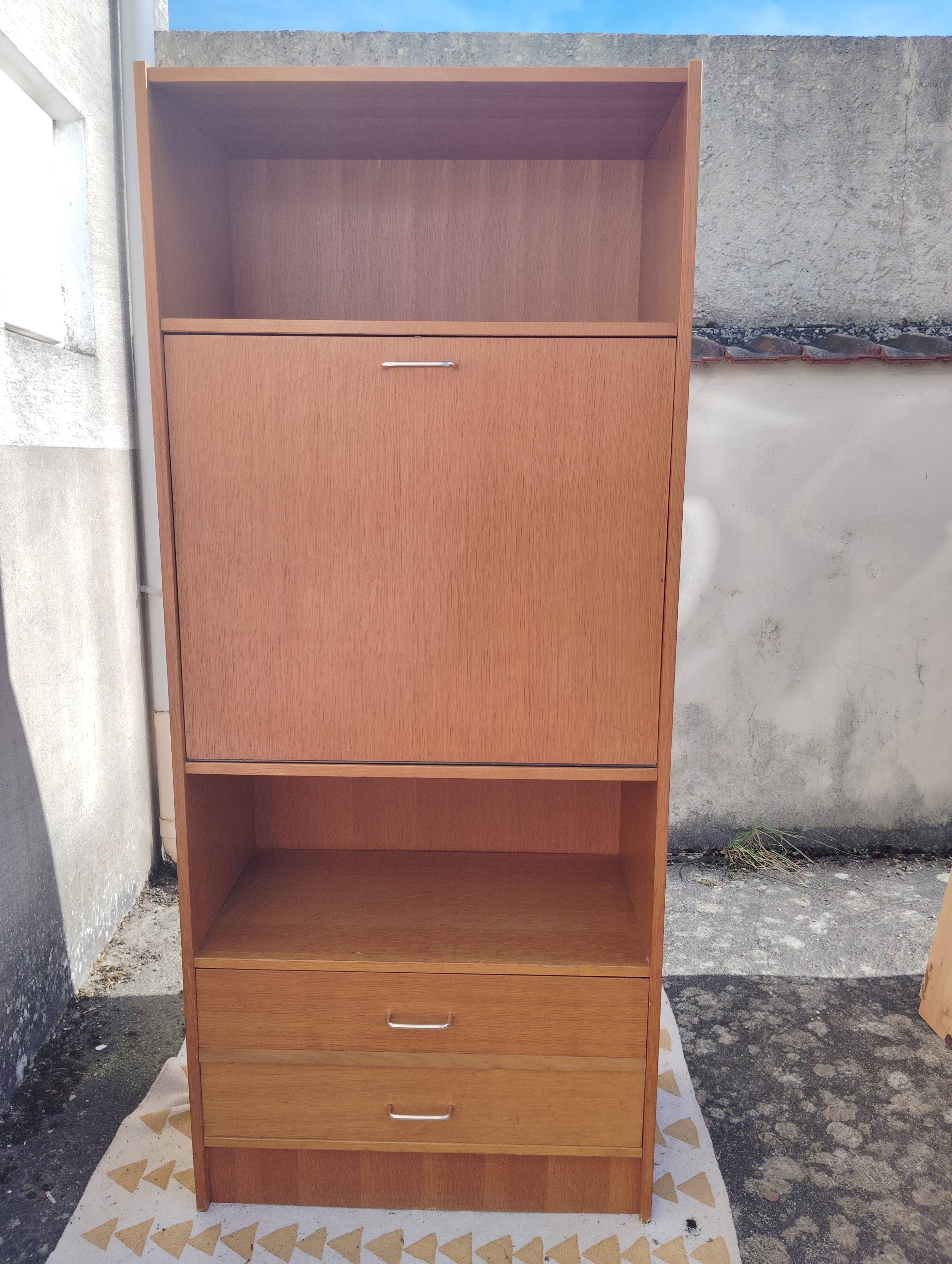 Vintage 60s/70s chest of drawers secretary desk