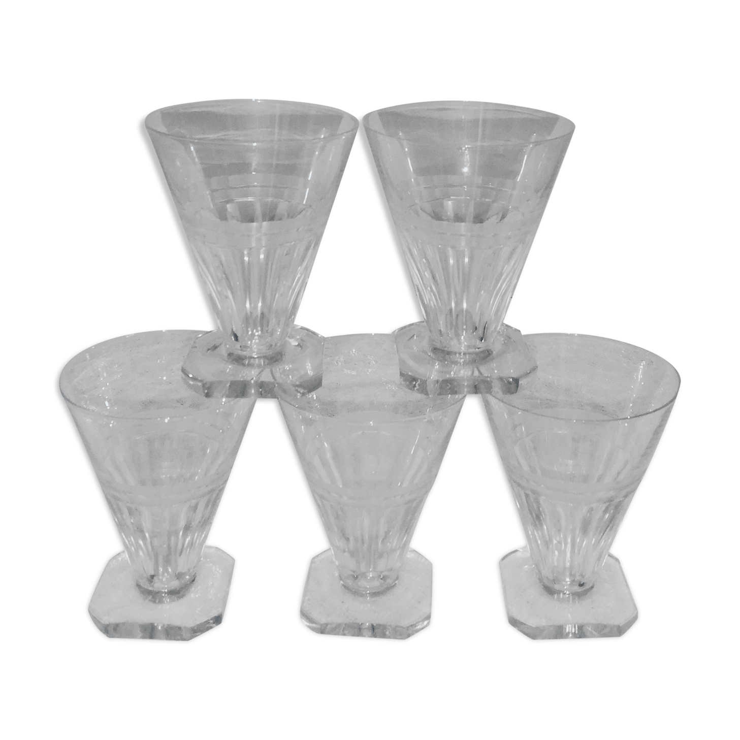 5 wine glasses 10cl art deco