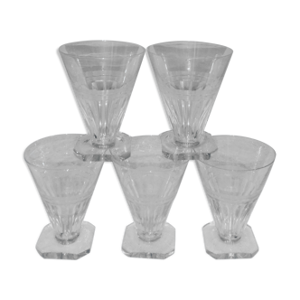 5 wine glasses 10cl art deco